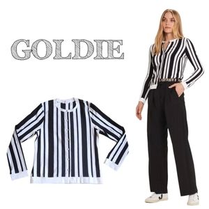 GOLDIE Lewinter Parisian Stripe Cardigan women's size medium